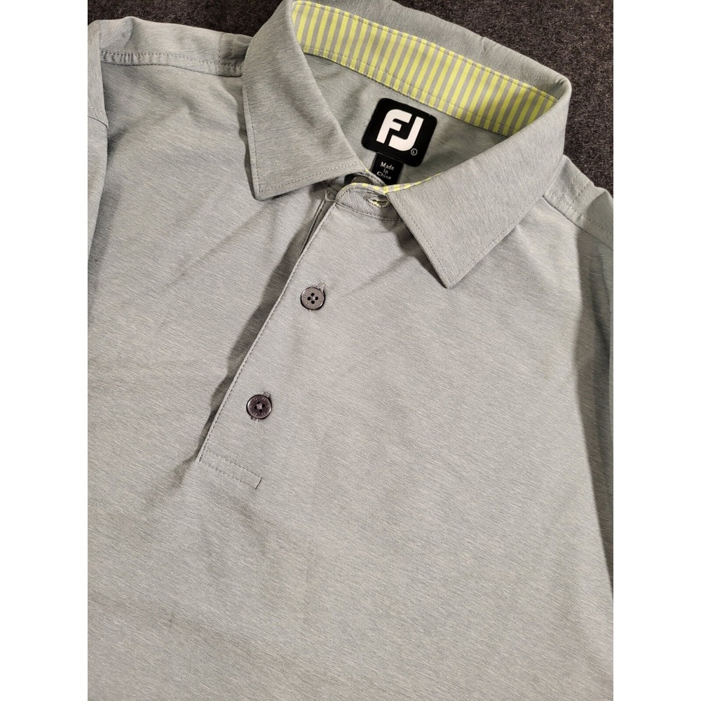 FootJoy Golf Polo Men's Large FJ Gray Green Performance Stretch Comfort
